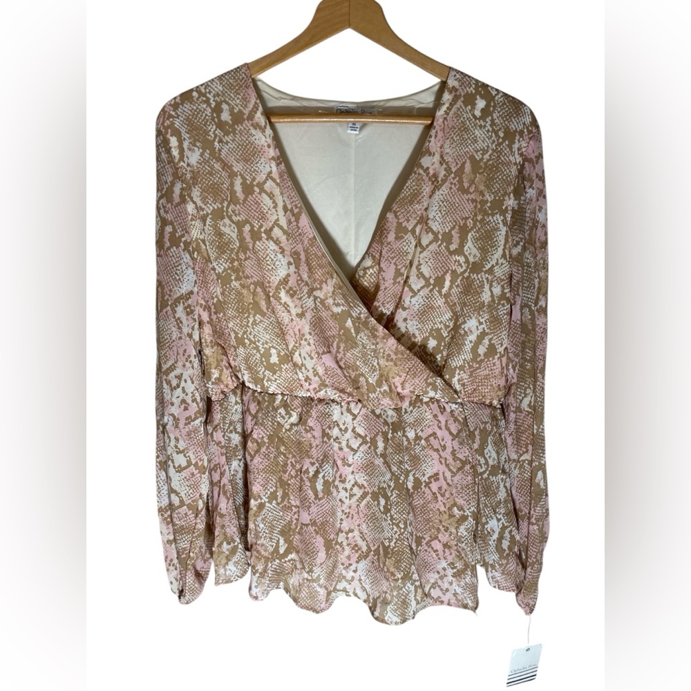 F2- Ophelia Roe - Women’s XL - NEW - Snake Print Wrap Top - NWT